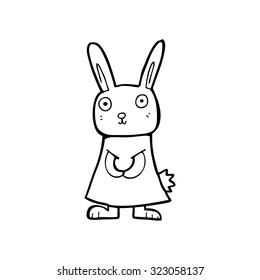 simple black and white line drawing cartoon  rabbit