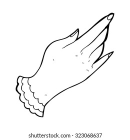 símbolo de la mano del tatuaje de dibujos de líneas simples en blanco y negro