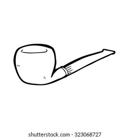 simple black and white line drawing cartoon  pipe