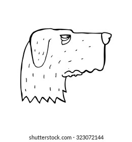 simple black and white line drawing cartoon  dog