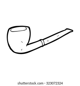 simple black and white line drawing cartoon  pipe