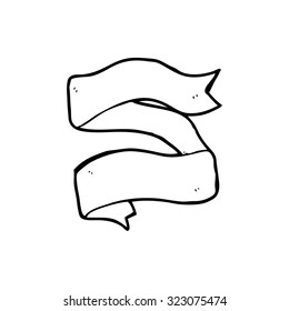 simple black and white line drawing cartoon  tattoo scroll banner