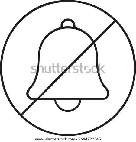 A simple black and white line drawing of a bell with a diagonal line through it, indicating notifications are turned off.