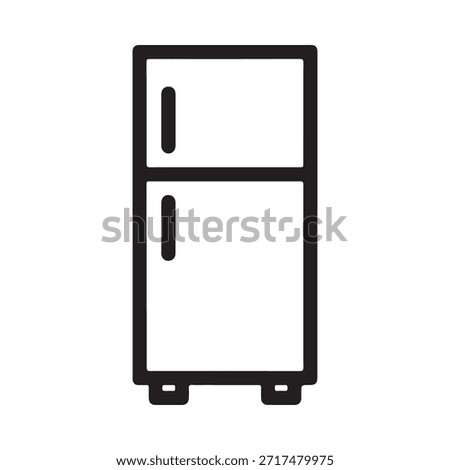 Simple black and white line drawing of a typical refrigerator appliance