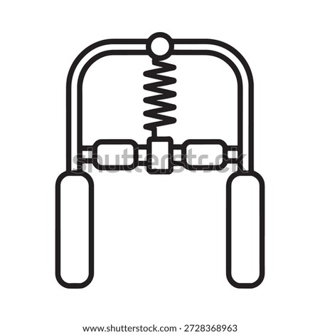 Simple black and white line drawing of a hand grip exercise device