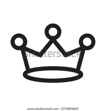 A simple black and white line drawing of a regal crown icon