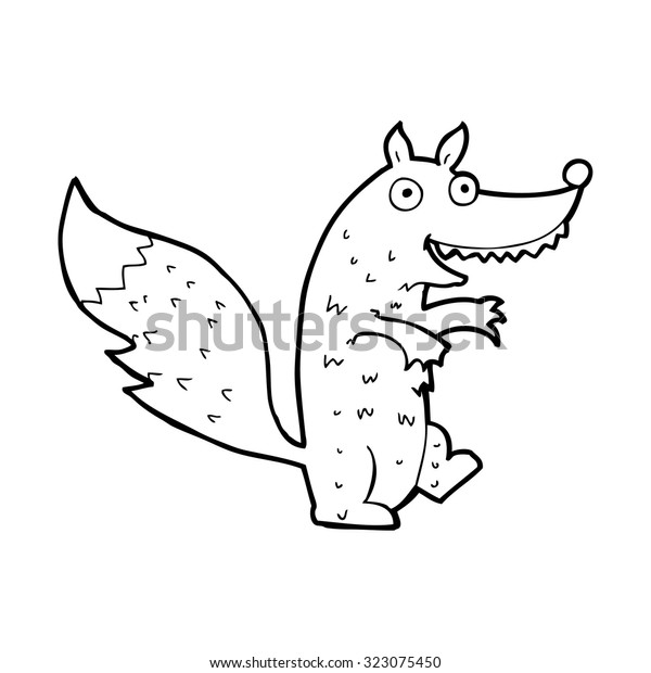 Simple Black White Line Drawing Cartoon Animalswildlife