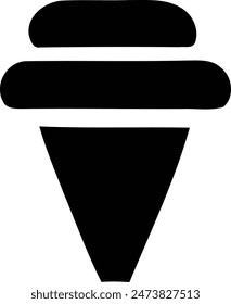 A simple black and white line icon representing a soft-serve ice cream cone.