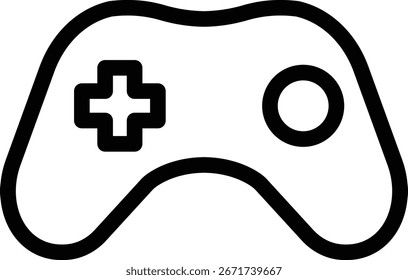 Un simple icono de línea en blanco y negro de un gamepad