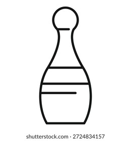 Einfache schwarz-weiße Linie Symbol Stil Illustration eines Bowling Pin stehend