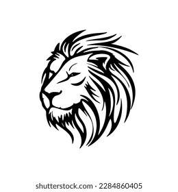 ﻿A simple black and white lion logo in vector format.