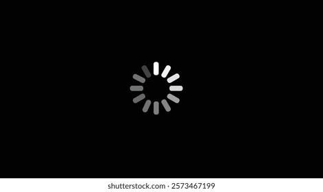 Simple Black And White Loader With Dots Circle of a design minimal preloaded. downloading icon with white color on black background. vector illustration