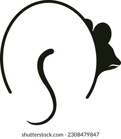 Einfaches Design mit schwarz-weißem Logo, von hinten sichtbares Mausobjekt, auch für Handelsartikel wie T-Shirts, Becher, Weblogen geeignet.