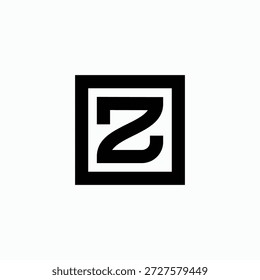 Un sencillo logo en blanco y negro con la letra Z dentro de un marco cuadrado.