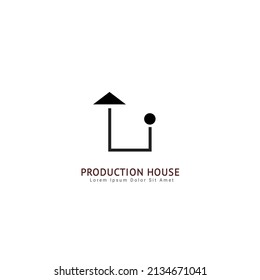 logotipo sencillo en blanco y negro. casa de producción.