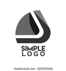 vector de logotipo simple en blanco y negro