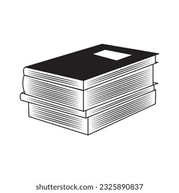 simple black white logo vector illustration in line art style suitable for logos for shop, company, business, library, education, icon, symbol, catalog, poster, and other design needs