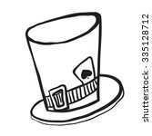 simple black and white mad hatters hat cartoon