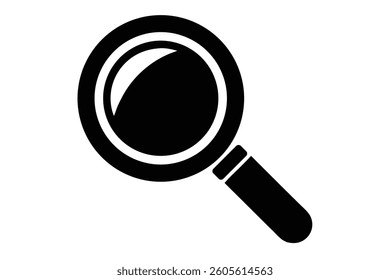 Simple Black and White Magnifying Glass Icon