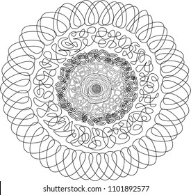 Simple black and white mandala