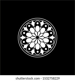 Simple black and white mandala