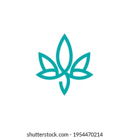 einfaches, schwarz-weißes Marihuana-Logo 