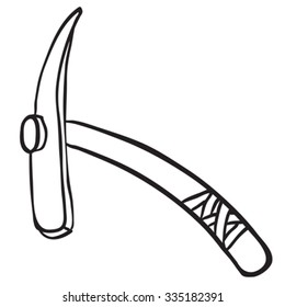 simple black and white mattock cartoon