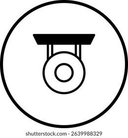 Simple black and white medal icon design in a circular frame with clear background