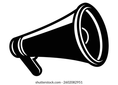 Simple Black and White Megaphone Illustration