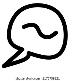 Ilustración vectorial de un icono de mensaje simple en blanco y negro