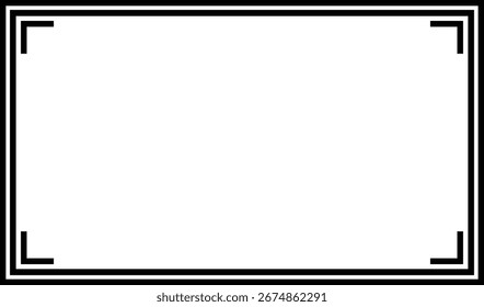 Simples moldura de borda minimalista em preto e branco com contorno limpo, perfeito para design, layout e projetos criativos.