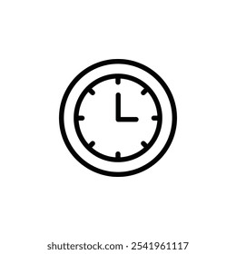 simple black and white minimalist clock icon