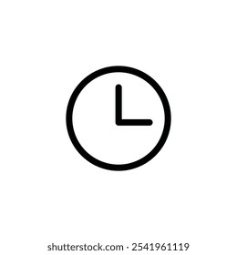 simple black and white minimalist clock icon