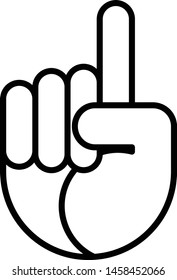 simple black and white minimalist number one hand sign icon vector illustration