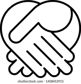 simple black and white minimalist shaking hand sign icon vector illustration