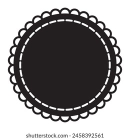 Simple Black And White Monochrome Geometric Circle Frame Shape Element
