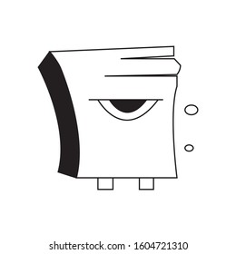 simple black and white monster cartoon
