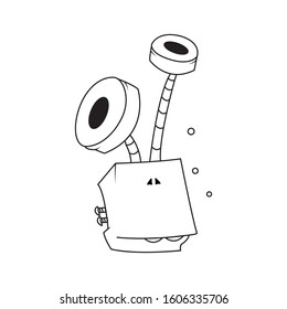simple black and white monster cartoon