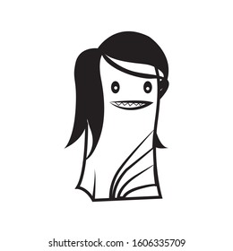 simple black and white monster cartoon