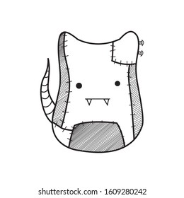 simple black and white monster cartoon