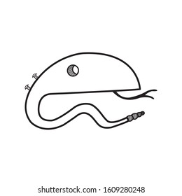 simple black and white monster cartoon