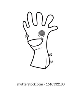 simple black and white monster cartoon