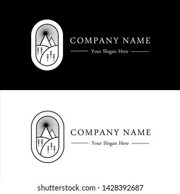 simple black and white  mountain logo