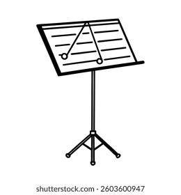 Simple Black and White Music Stand Illustration