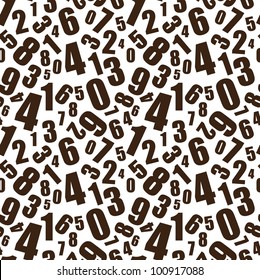 Simple black and white numbers seamless background pattern