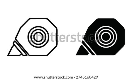Simple black and white nut icons, outline and filled, on a white background, symbolizing hardware or fastening elements