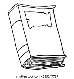 simple black and white old book cartoon