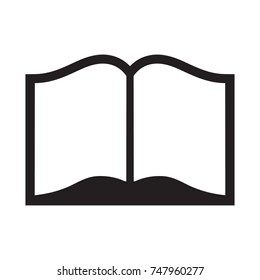 Simple Black and White Open Book Icon
