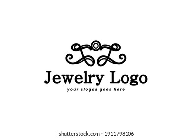 Simple black and white ornamental for jewelry store