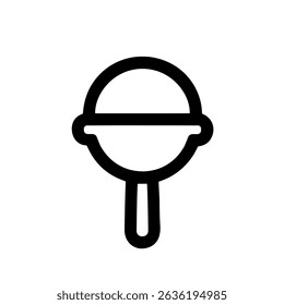 Simple Black and White Outline Lollipop Sweet Treat Candy Icon